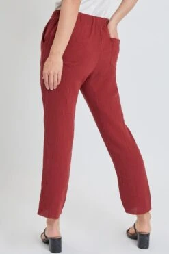 Women's Double Gauze Relaxed Fit Cropped Pant With Frayed Hem Deal -Wana Fashion Shop 1009065 012 3