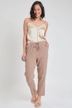 Women's Double Gauze Relaxed Fit Cropped Pant With Frayed Hem Deal -Wana Fashion Shop 1009065 628 0