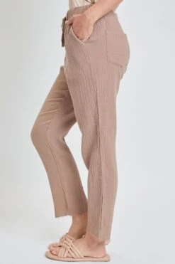 Women's Double Gauze Relaxed Fit Cropped Pant With Frayed Hem Deal -Wana Fashion Shop 1009065 628 2