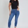 Women's Petite 4 Button Skinny Ankle Sustainable Jean