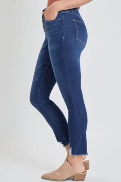 Women's Exposed 4 High Rise Button Skinny Ankle Sustainable Jeans -Wana Fashion Shop 1009073 473 3