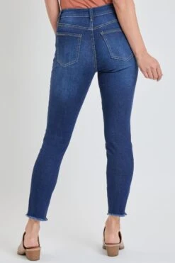 Women's Exposed 4 High Rise Button Skinny Ankle Sustainable Jeans -Wana Fashion Shop 1009073 473 4
