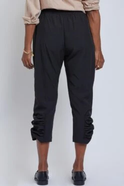 Women's Elastic Waist Flood With Side Ruching Ankle Detail -Wana Fashion Shop 1009094 001 2