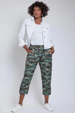 Women's Elastic Waist Flood With Side Ruching Ankle Detail -Wana Fashion Shop 1009094 255 0