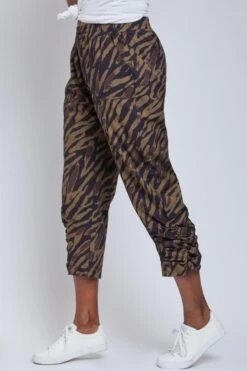 Women's Elastic Waist Flood With Side Ruching Ankle Detail -Wana Fashion Shop 1009094 276 2