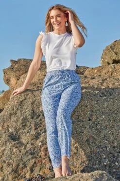 Women's High Rise Linen Blend Wide Leg Pant -Wana Fashion Shop 1009106 174 4