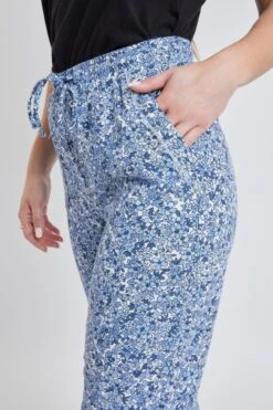 Women's High Rise Linen Capri Pant With Fray Detail -Wana Fashion Shop 1009107 174 2