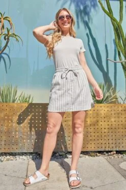 Women's Lifestyle Linen Dolphin Skort -Wana Fashion Shop 1009109 514