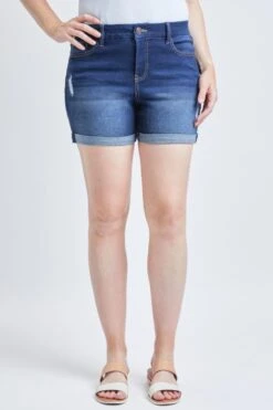 Women's Curvy Fit Cuffed High Rise Shorts -Wana Fashion Shop 1009120 031 1