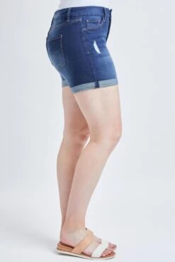Women's Curvy Fit Cuffed High Rise Shorts -Wana Fashion Shop 1009120 031 2