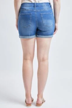 Women's Curvy Fit Cuffed High Rise Shorts -Wana Fashion Shop 1009120 474 3