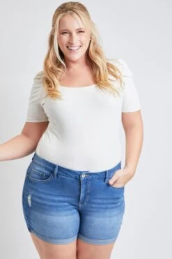 Women's Plus Size Curvy Fit High Rise Cuffed Shorts 26 Women's Plus Size Curvy Fit High Rise Cuffed Shorts -Wana Fashion Shop 1009122 474 0 eb35afe7 ee9a 4d6c 9ee9 2e1e8f485f3d