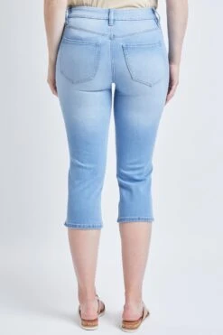 Women's Curvy High Rise Side Slit Hem Capri Pants -Wana Fashion Shop 1009131 499 0