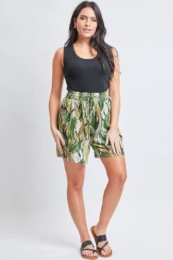 Women's Printed Elastic Waistband High Rise Linen Shorts -Wana Fashion Shop 16525231 ee9ad664 4f02 4eb9 a369 30584b007399