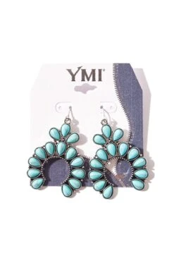 Turquoise Blossom Earring -Wana Fashion Shop 507913EP 001 1