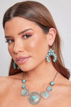 Turquoise Blossom Earring -Wana Fashion Shop 507913EP 001 508005N 001 3