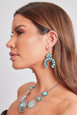 Turquoise Blossom Earring -Wana Fashion Shop 507913EP 001 508005N 001 6