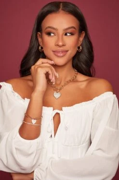 Rhinestone Heart Shaped Necklace 9 Rhinestone Heart Shaped Necklace -Wana Fashion Shop 510655EP 001 510626N 001 509515B 001 MANDY