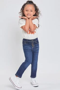 Baby Girls Essential Snap Button Fly Skinny Jeans -Wana Fashion Shop BP232741 S08 4 4baf16f7 f4ca 4552 b60e d37b9baf1263