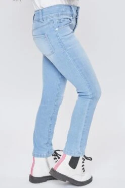 Girl's Basic 2 Button Anklet W/Distressed Hem-Distressed -Wana Fashion Shop BP245541 Q2783 3