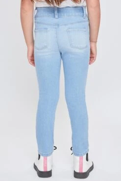 Girl's Basic 2 Button Anklet W/Distressed Hem-Distressed -Wana Fashion Shop BP245541 Q2783 4