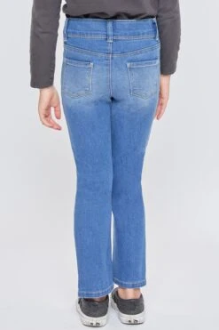 Girl's Basic 2 Button Anklet W/Distressed Hem-Distressed -Wana Fashion Shop BP245541 M2783 4