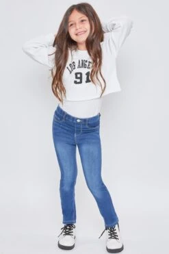 Baby Girls Faux Front Pull On Skinny Jeans -Wana Fashion Shop BP41344 M08 1