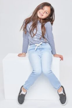 Baby Girls Kozy Jogger With Faux Drawstring -Wana Fashion Shop BP42764 Q36 5