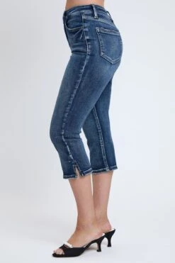 Women's Luxe High Rise Capri With Side Slit -Wana Fashion Shop C113760 09S 2