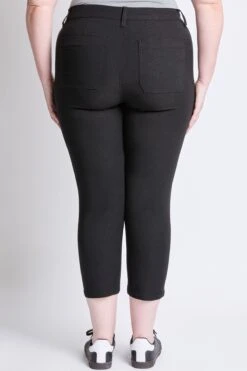 Women's Plus Hyperstretch Crop Straight Leg Pants -Wana Fashion Shop EF124131 BLACK 3