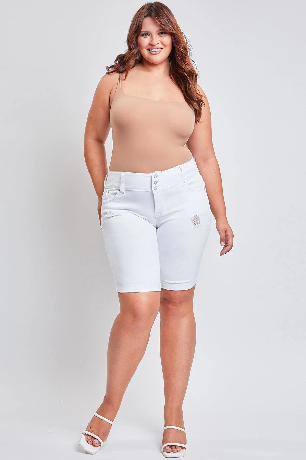 Women's Plus WannaBettaButt Cuffed Bermuda Shorts 3 Women's Plus WannaBettaButt Cuffed Bermuda Shorts