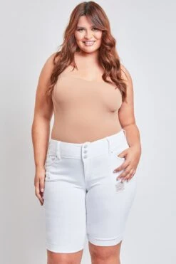 Women's Plus WannaBettaButt Cuffed Bermuda Shorts 26 Women's Plus WannaBettaButt Cuffed Bermuda Shorts -Wana Fashion Shop EM107596 K1910 2