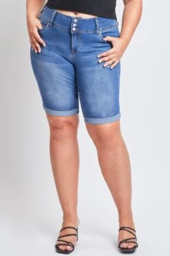 Women's Plus WannaBettaButt Cuffed Bermuda Shorts 33 Women's Plus WannaBettaButt Cuffed Bermuda Shorts -Wana Fashion Shop EM107596 M1884 2
