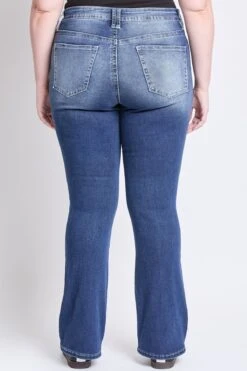 Women's Plus Mid Rise Premium Stitch Bootcut Jeans -Wana Fashion Shop EP018386 S08 3