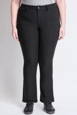 Women's Plus Hyperstretch Bootcut Pants -Wana Fashion Shop EP037131 BLACK 1