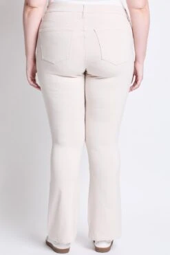 Women's Plus Hyperstretch Bootcut Pants -Wana Fashion Shop EP037131 ECRU 3