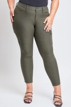 Women's Plus Hyperstretch Skinny Cargo Pants -Wana Fashion Shop EP137731 DKOLI 2