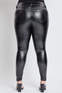Women's Plus Hyperstretch Metallic Skinny Pants -Wana Fashion Shop EP1736ME BLACK 4