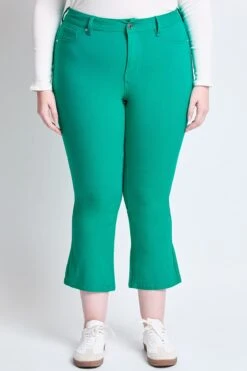 Women's Plus Hyperstretch Cropped Kick Flare Pants 29 Women's Plus Hyperstretch Cropped Kick Flare Pants -Wana Fashion Shop EP206731 CARRI 1