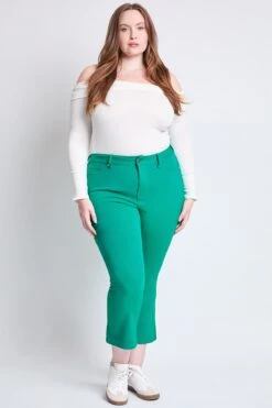 Women's Plus Hyperstretch Cropped Kick Flare Pants 28 Women's Plus Hyperstretch Cropped Kick Flare Pants -Wana Fashion Shop EP206731 CARRI 5