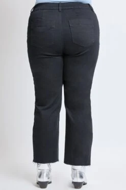 Women's Plus Hyperstretch Cropped Wide Leg Pants -Wana Fashion Shop EP209207 BLACK 2