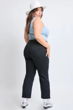 Women's Plus Hyperstretch Cropped Wide Leg Pants -Wana Fashion Shop EP209207 BLACK 6