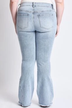Women's Plus Low Rise Frayed Hem Flare Jeans -Wana Fashion Shop EP211775 05Q 3