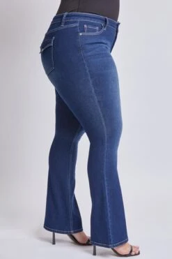 Women's Plus Size Sustainable Mid Rise Bootcut Jeans -Wana Fashion Shop EP60853 S08 3