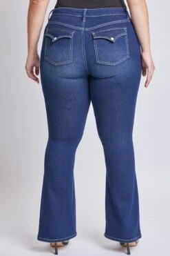 Women's Plus Size Sustainable Mid Rise Bootcut Jeans -Wana Fashion Shop EP60853 S08 4