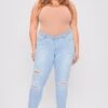 Women's Plus WannaBettaButt Distressed Denim Ankle Jeans 2 Women's Plus WannaBettaButt Distressed Denim Ankle Jeans -Wana Fashion Shop EP61751N L1914 1