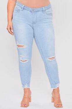 Women's Plus WannaBettaButt Distressed Denim Ankle Jeans 7 Women's Plus WannaBettaButt Distressed Denim Ankle Jeans -Wana Fashion Shop EP61751N L1914 2