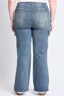 Women's Plus High Rise Wide Leg Skater Cargo Jeans 27 Women's Plus High Rise Wide Leg Skater Cargo Jeans -Wana Fashion Shop EP65362 08RT 3