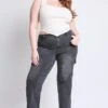 Women's Plus High Rise Wide Leg Skater Cargo Jeans -Wana Fashion Shop EP65362 08W 4