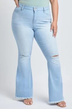 Women's Plus Distressed Super Flare Jeans -Wana Fashion Shop EP912956 1428 2